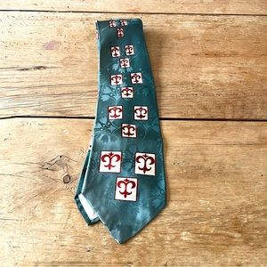 Men’s silk tie vintage green patterned made by Arkins Men’s shop Boston …